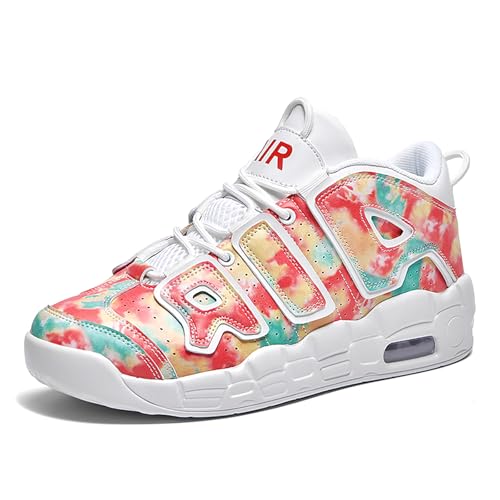 Herren Damen Air Sneaker Schuhe Laufschuhe Leichte Retro Sneaker Turnschuhe mit Luftpolster Sportschuhe Basketballschuhe 913A Bunt Graffiti EU 45 von Gakricrey