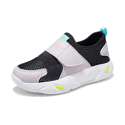 Kinderschuhe Slip On Sneaker Jungen Mädchen Leichte Atmungsaktiv Sportschuhe Turnschuhe Bequem Schlupfschuhe Freizeitschuhe Straßenlaufschuhe Walkingschuhe Unisex-Kinder 2596 SchwarzGrau EU 32 von Gakricrey