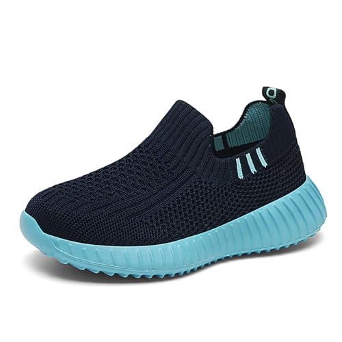 Kinderschuhe Slip On Sneaker Jungen Mädchen Leichte Atmungsaktiv Sportschuhe Turnschuhe Bequem Schlupfschuhe Freizeitschuhe Straßenlaufschuhe Walkingschuhe Unisex-Kinder 669 Dunkelblau Mond EU 38 von Gakricrey