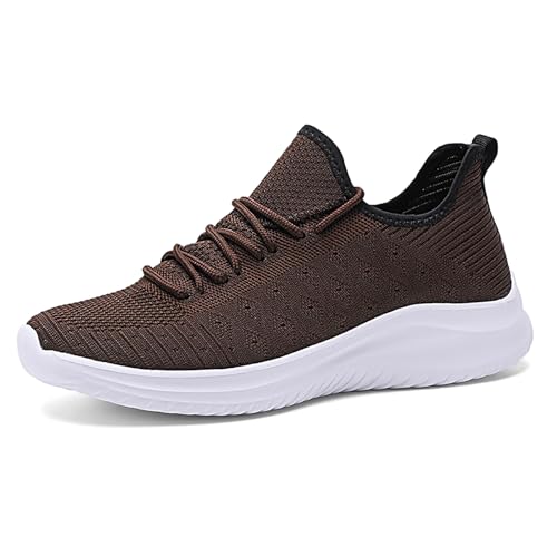 Sneaker Damen Herren Laufschuhe Leicht Sportschuhe Atmungsaktiv Joggingschuhe Männer Frauen Turnschuhe Straßenlaufschuhe Unisex KJ06-1 Dunkelbraun EU 40 von Gakricrey