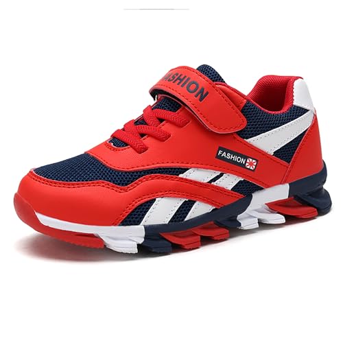 Turnschuhe Jungen Sportschuhe Mädchen Running Shoes Hallenschuhe Kinder Atmungsaktiv Leicht Laufschuhe Kinderschuhe Outdoor Sport Sneaker 28-40EU 689 rot EU 35 von Gakricrey
