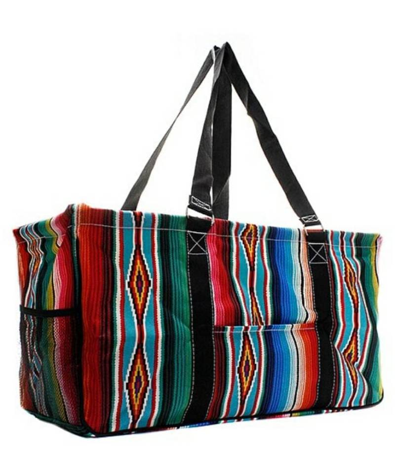 Monogrammierte Einkaufstasche - Lehrertasche Serape Muster Boho Tote Kaktus Tragetasche Auto Organizer Sommertasche Monogrammierte Einkaufstasche - Lehrertasche Serape Muster Boho Tote Kaktus Tragetasche Auto Organizer Sommertasche von GalaGiftsBoutique