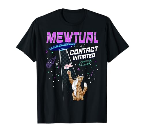Gemewtual Contact Initiated Funny Alien Cat Damen Herren T-Shirt Gemewtual Contact Initiated Funny Alien Cat Damen Herren T-Shirt von Galactic Cat Humor Alien Fish Lover Tees