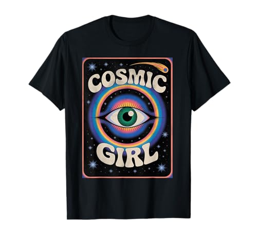 Mystisches kosmisches Mädchen mit drittem Auge, Dreamy Vibes T-Shirt Mystisches kosmisches Mädchen mit drittem Auge, Dreamy Vibes T-Shirt von Galactic Dreams Apparel for Cosmic Souls and