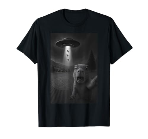 Capybara's Alien Abduktion Lustiges UFO UAP Crop Circle Design T-Shirt von Galactic Giggles Sci Fi Humor Men Women Kids