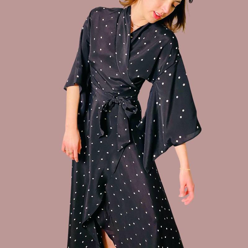 Damen Gedruckt Kimono Ärmel Wrap Maxi Kleid - Boho Floral Langes | Flowy Mit V-Ausschnitt Ob Im Urlaub, Am Strand Oder in Der Freizeit von GalacticBohemian