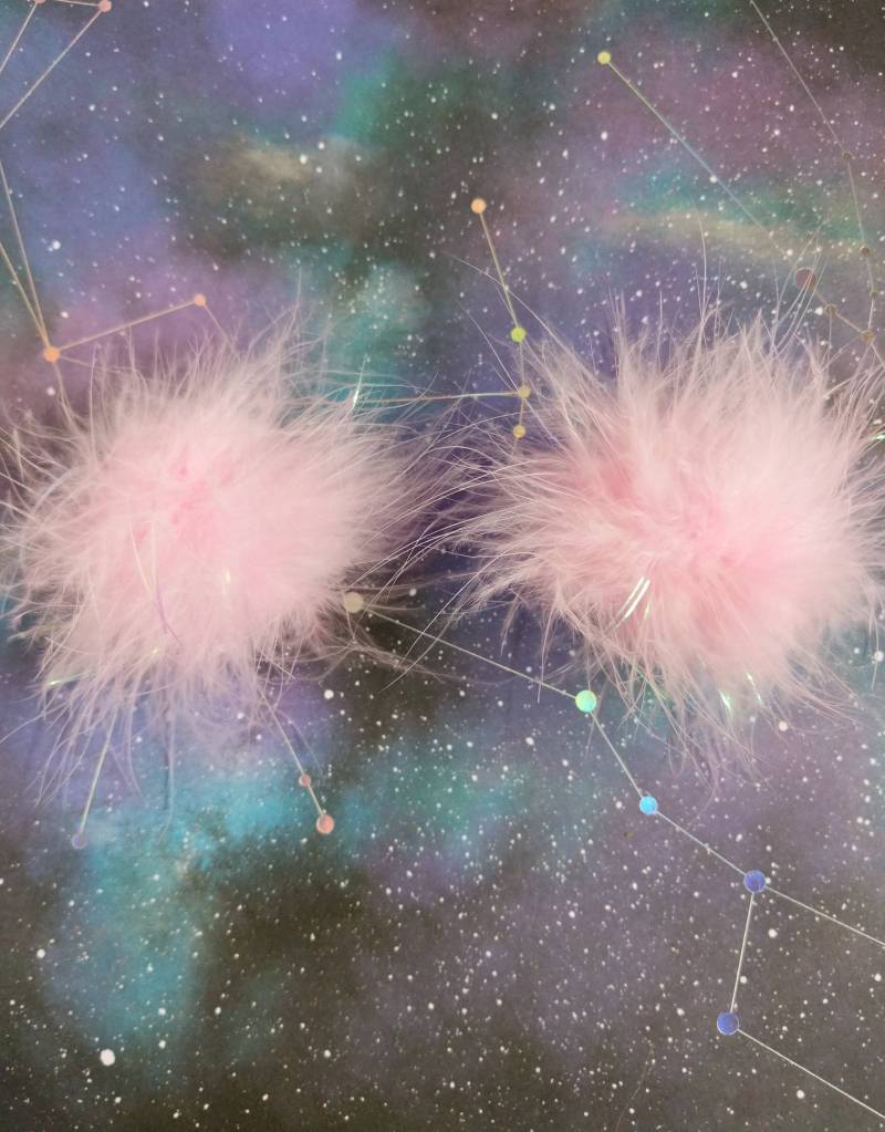 Baby Rosa Fuzzy Marabu Pom Haarspangen Baby Rosa Fuzzy Marabu Pom Haarspangen von GalacticBunz