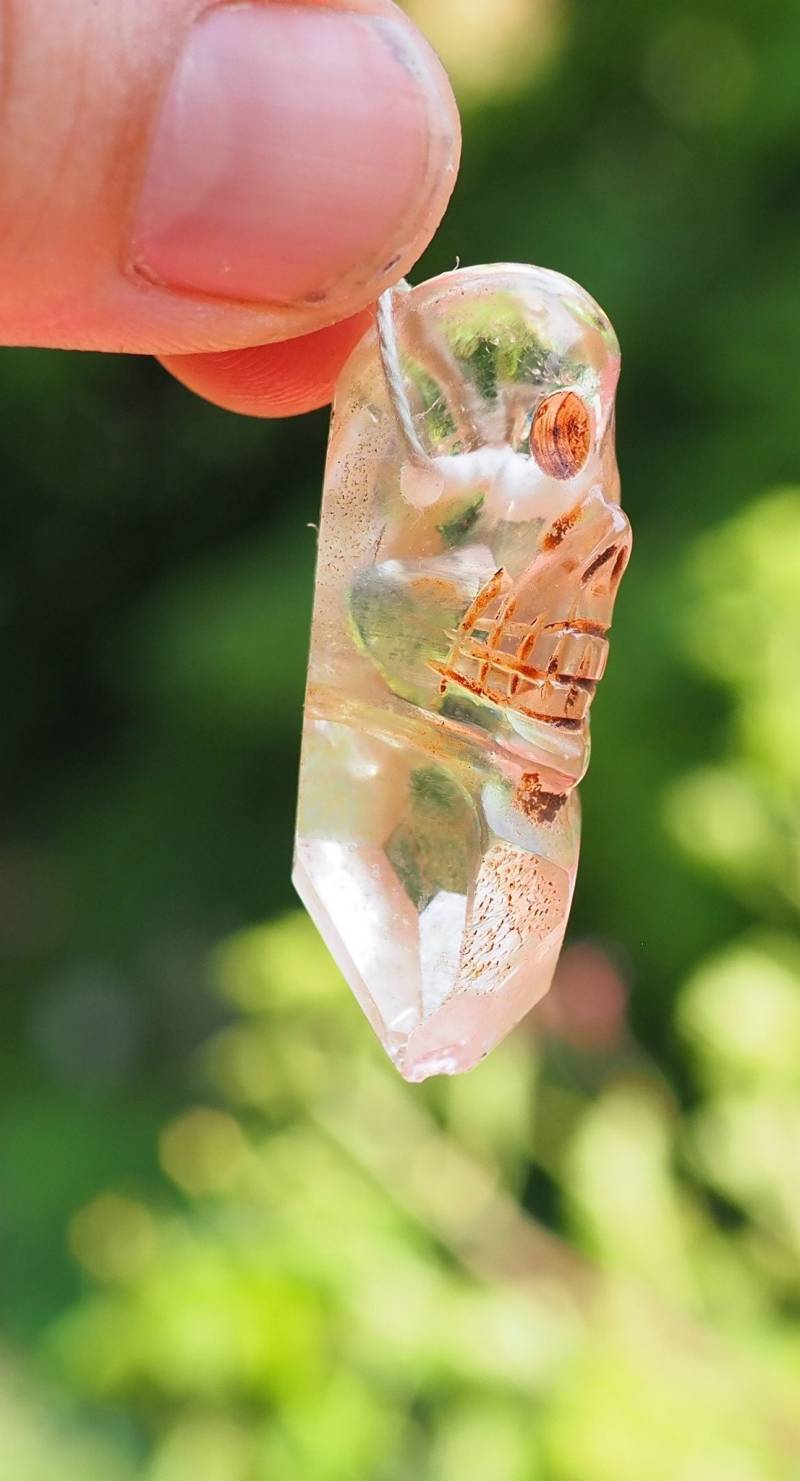 Vintage Kristall Scull Anhänger von GalacticDivineLotus