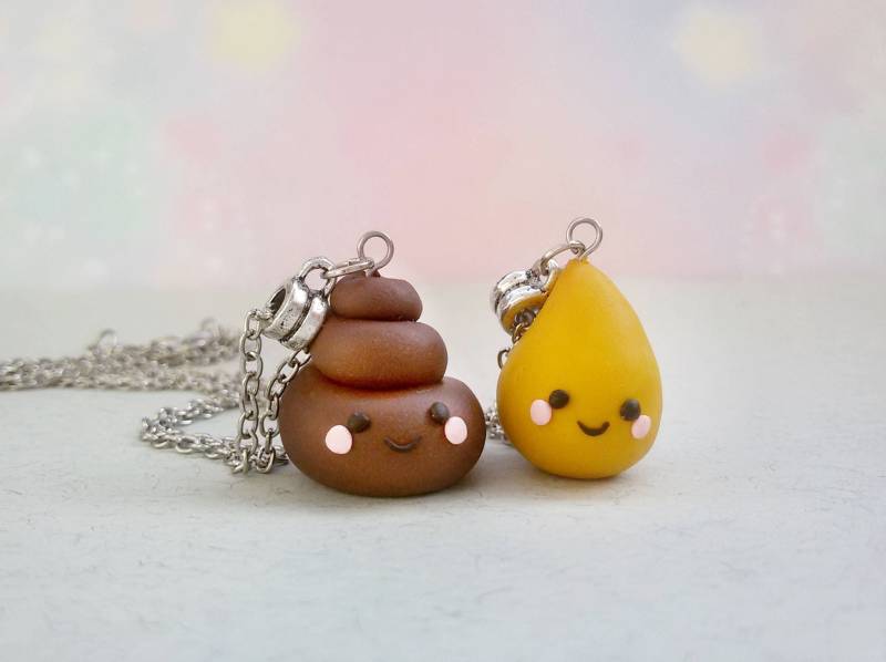 Bff Halskette Freundschaftsschmuck Beste Freundin Geschenk Kawaii Poop & Pee Schmuck Lustige Freunde Geschenke Süße Ton Lustiges von GalateaKawaiiJewelry