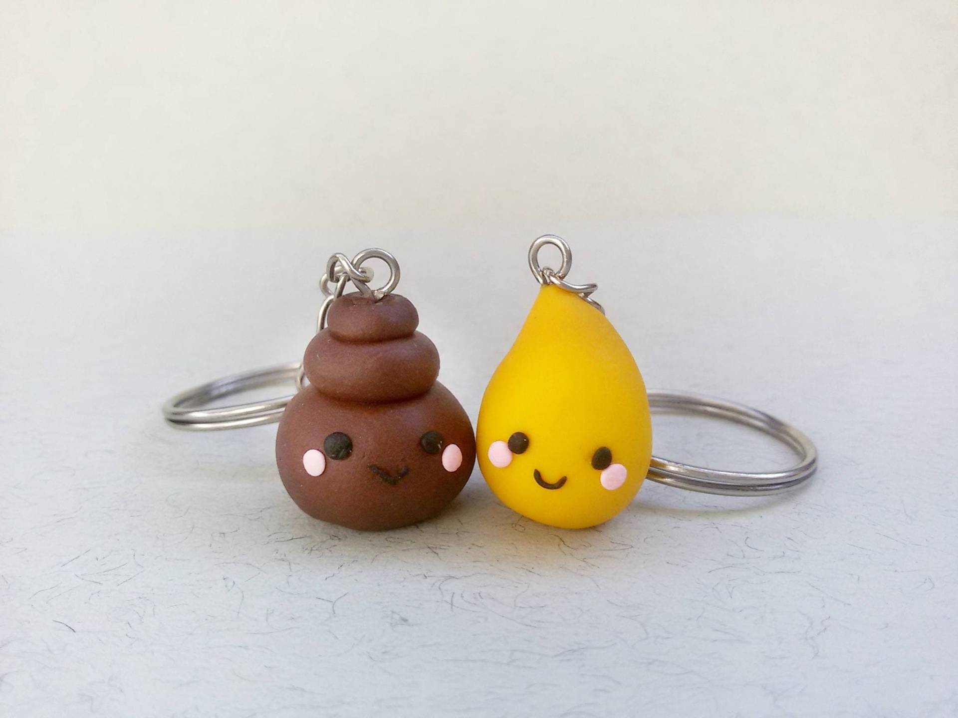 Poop & Pee Keychain Bff Geschenk Bester Freund Schlüsselanhänger Kawaii Charms Lustiges Freundschaftsgeschenk Halskette von GalateaKawaiiJewelry