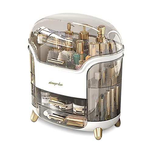 Galatée Moderner Tragbare Make Up Organizer Kosmetikbox Kosmetische Aufbewahrungs Box Mit Staubdichtem Deckel, Beauty Organizer Lippenstiftbox - Weiß von Galatée