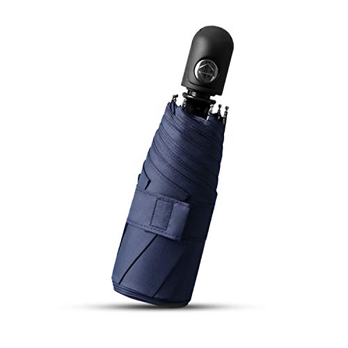 Galatée Taschenschirm Mini Regenschirm UV-Schutz Mini Automatik Serie Windproof Sturmfest Auf-Zu Automatik 8 Ribs Pocket Taschenschirm leicht & kompakt (Blau) von Galatée