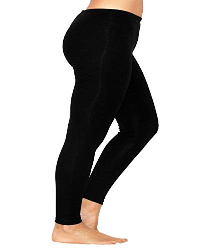 Galaxie Damen Leggings lang aus Baumwolle in Übergröße (6XL, schwarz) von Galaxie