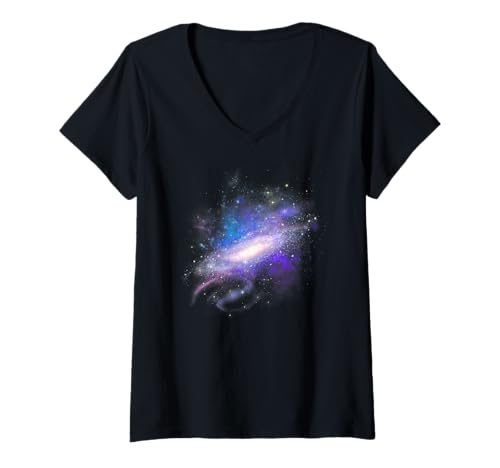 Damen Galaxie Weltraum Planeten Universum Sterne Mond Astronom T-Shirt mit V-Ausschnitt Damen Galaxie Weltraum Planeten Universum Sterne Mond Astronom T-Shirt mit V-Ausschnitt von Galaxy Gifts and Outer Space Gifts