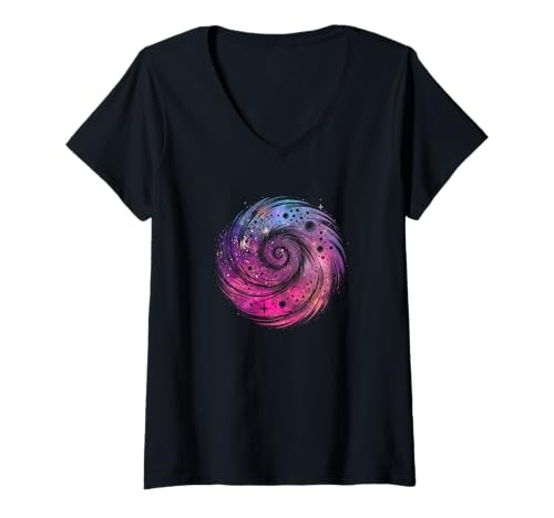 Damen Galaxie Weltraum Planeten Universum Sterne Mond Astronom T-Shirt mit V-Ausschnitt Damen Galaxie Weltraum Planeten Universum Sterne Mond Astronom T-Shirt mit V-Ausschnitt von Galaxy Outer Space Apparel
