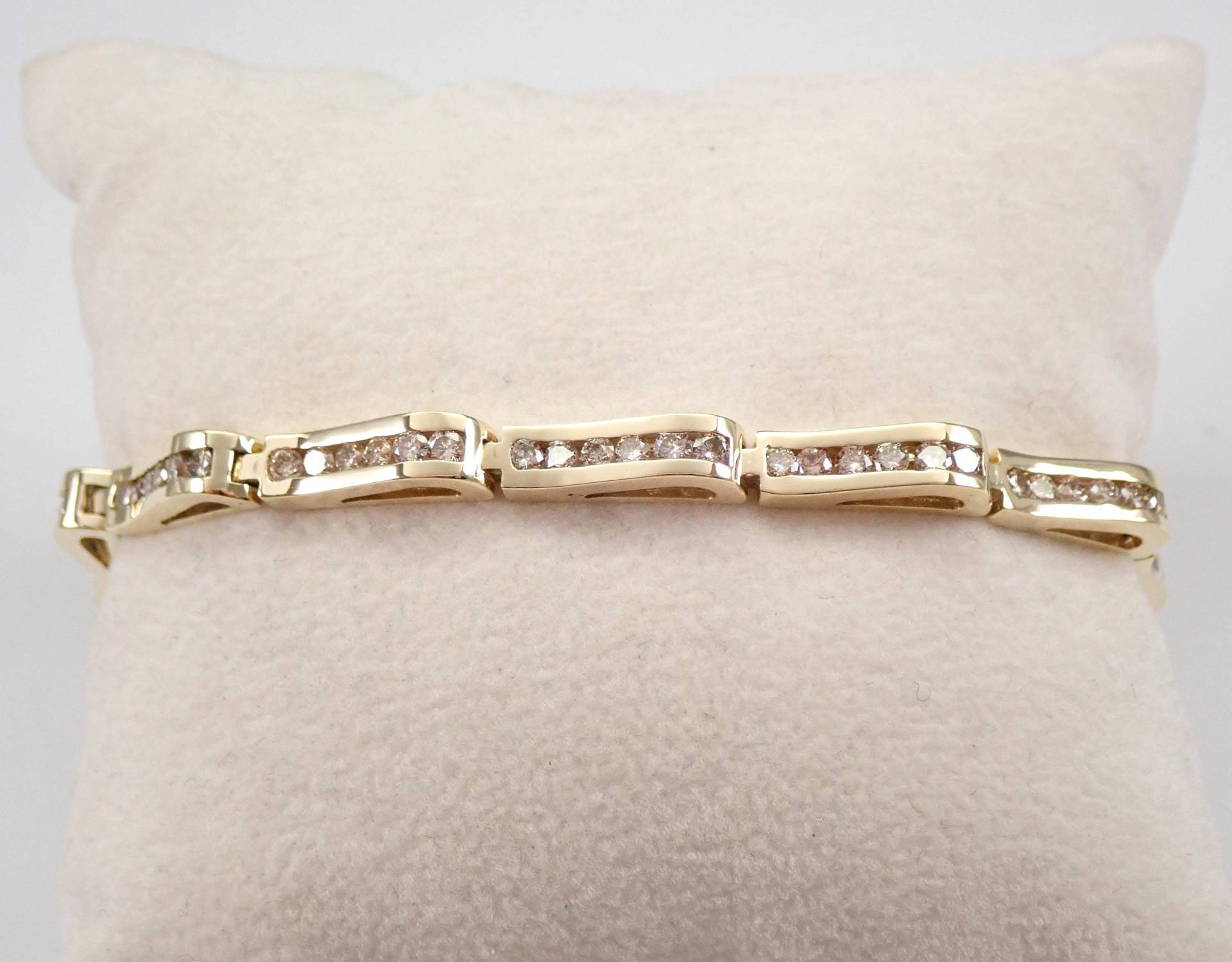 Vintage Diamant Tennis Armband - 14K Gelbgold Nachlass Feinen Schmuck Einzigartige In-Line Channel Setting von GalaxyGems