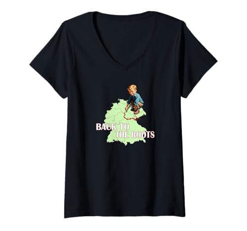 Damen Deutschland Teilung T-Shirt mit V-Ausschnitt Damen Deutschland Teilung T-Shirt mit V-Ausschnitt von Galdur