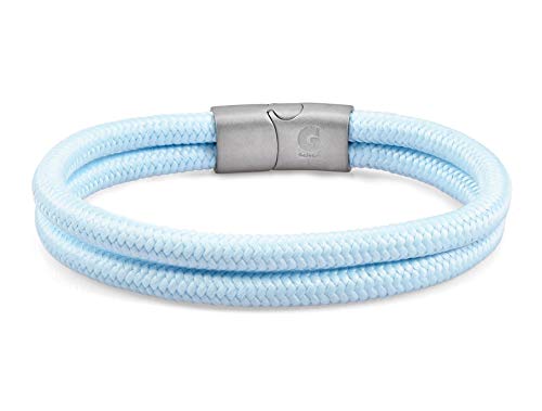 Segeltau Armband Geflochten Nautisch mit Magnetverschluss Seil Armbänder Maritim Surferarmband Galeara Noa (Noa baby blau, 215) von Galeara design