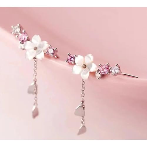 Galenecx Kirschblüten Ohrringes, Hergestellt aus 328er Legierung Frauen Ohrringe, Damen Elegante Blumen Ohrringe, für Partys Hochzeiten und Alltag Stilvolle Ohrschmuck Geschenkidee von Galenecx