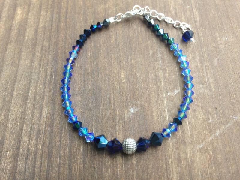Blau/Violett Kristall Armband von GaleriBach
