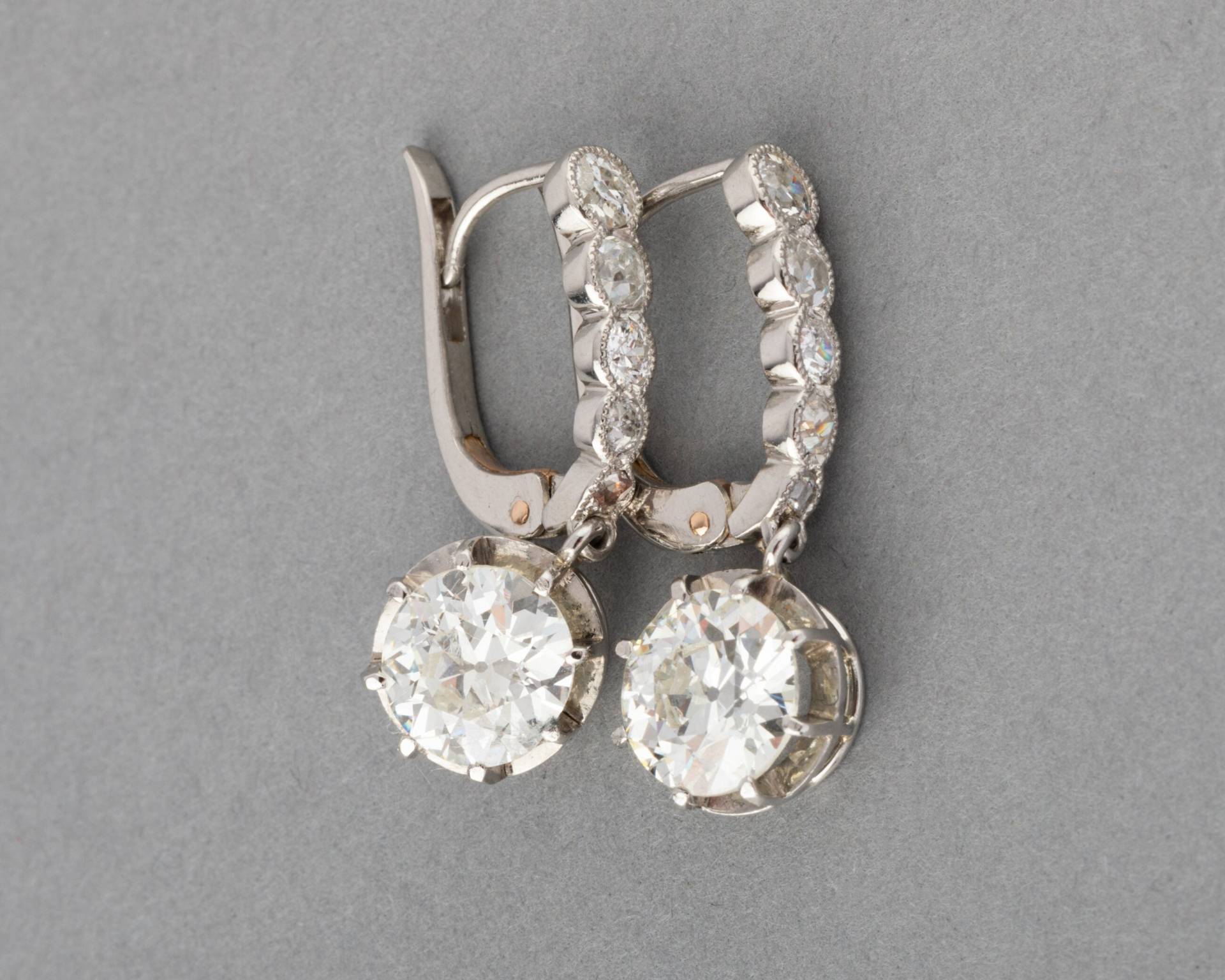 Antike Ohrringe Gold Und Diamanten 3, 39 Karat von GalerieLydiaRUPP