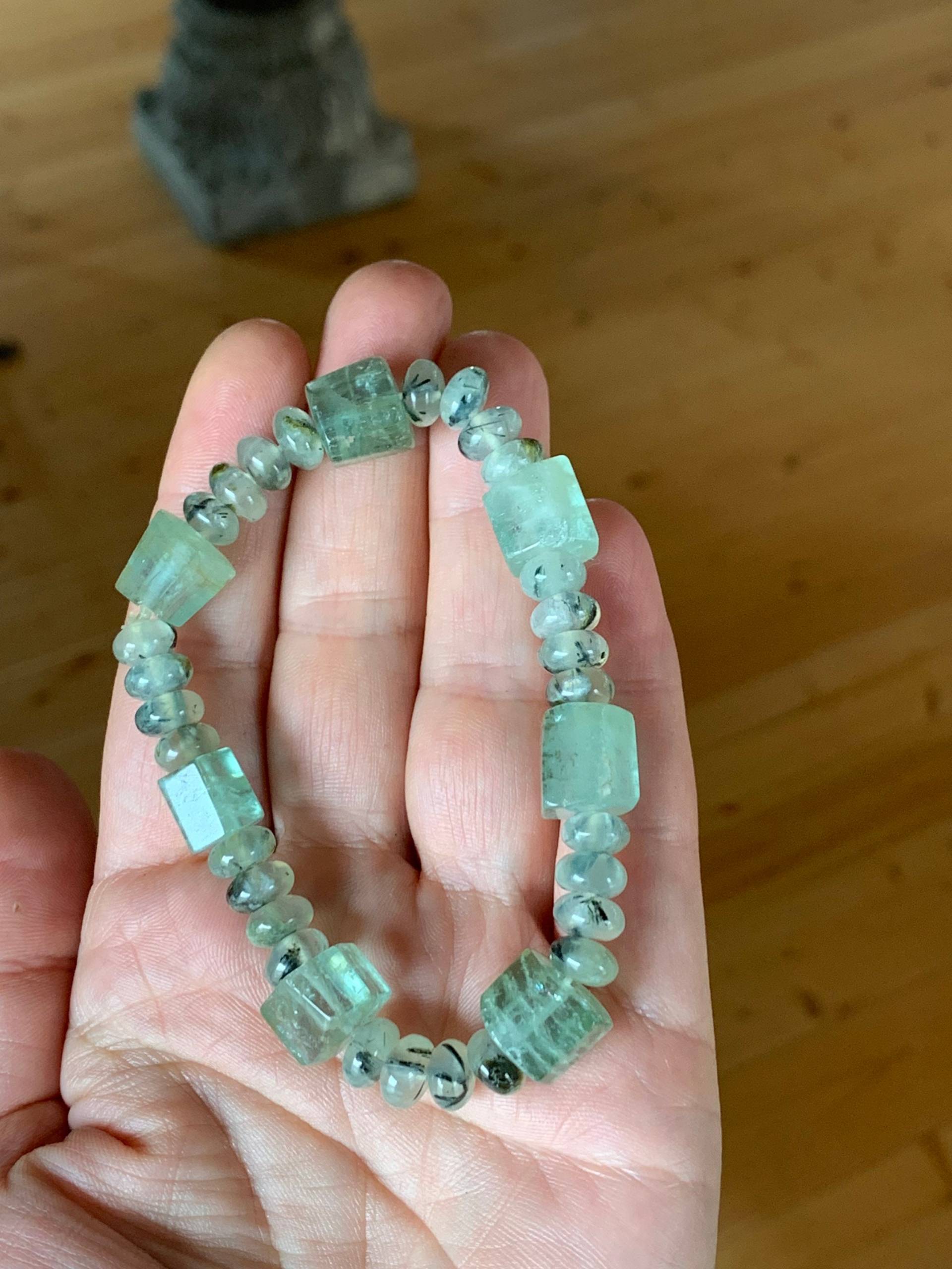 Aquamarin Handschmuck Auf Zugband von GalerieTrunz