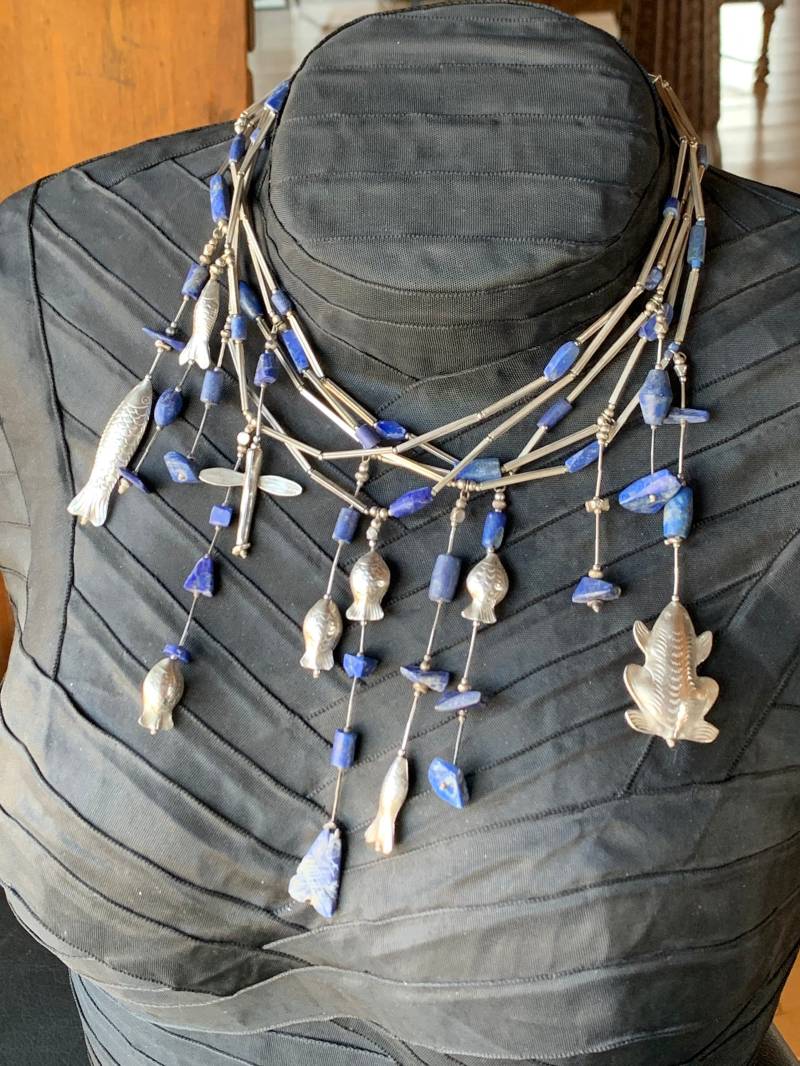 Lapislazuli Kette Mit Silberteile Alt von GalerieTrunz
