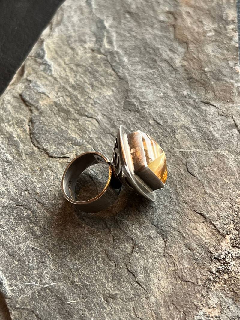 Silberring Mit Citrin Stein von GalerieTrunz