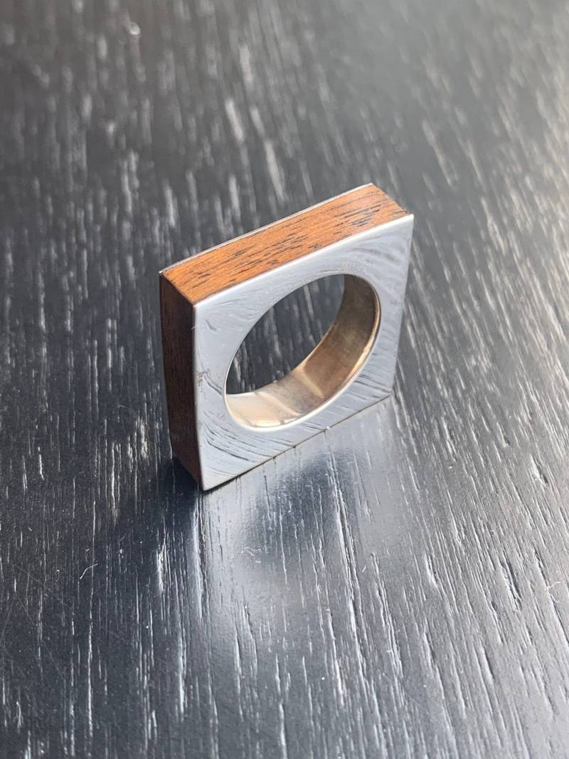 Silberring Silber Mit Ebenholz von GalerieTrunz