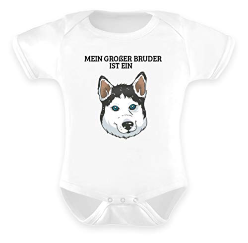 Galeriemode Baby Strampler Husky Hund Junge Mädchen mit Aufdruck Baby Body - Baby Body -6-12 Monate-Weiß von Galeriemode