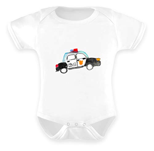 Galeriemode Baby Strampler Polizei - Baby Body -6-12 Monate-Weiß von Galeriemode