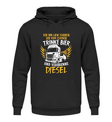 Galeriemode Ich Bin LKW Fahrer - Unisex Kapuzenpullover Hoodie -XL-Jet Schwarz von Galeriemode