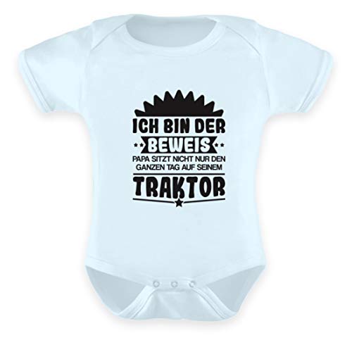 Galeriemode Papa sitzt Nicht nur auf seinem Traktor - Baby Body -6-12 Monate-Baby Blau von Galeriemode