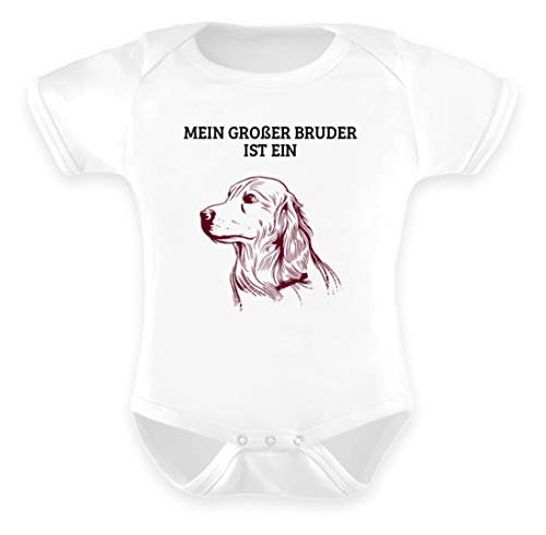 Strampler großer Bruder Golden Retriever - Baby Body -0-6 Monate-Weiß von Galeriemode