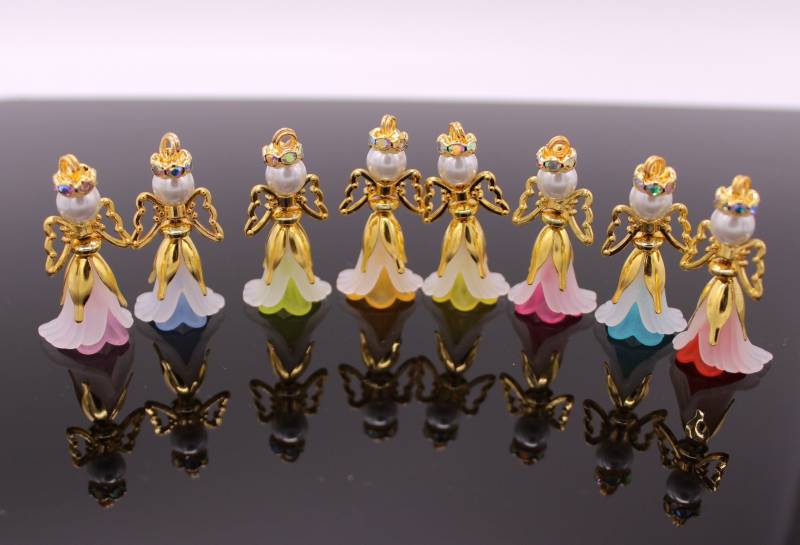 10-50 + 1 Schutzengel Anhänger Basteln Gold Blüten Engel Glücksbringer Hochzeit Mitgebsel Kommunion Taufe Geburtstag Kinder Freunde Diy von Galerieofart4you