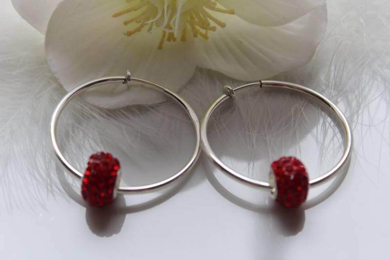 Creolen Shamballa-Perle - Ohrringe Clip von Galerieofart4you