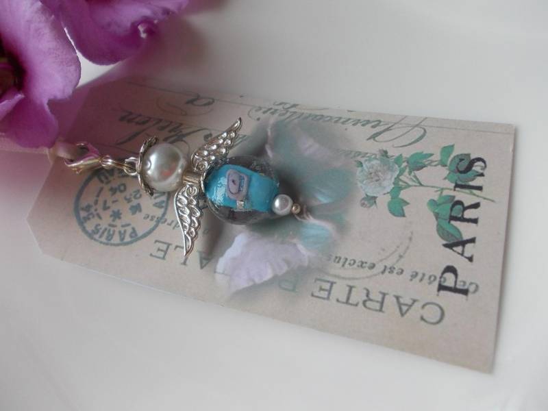 Schutzengel-Anhänger-Lampwork Engel-Gastgeschenk von Galerieofart4you