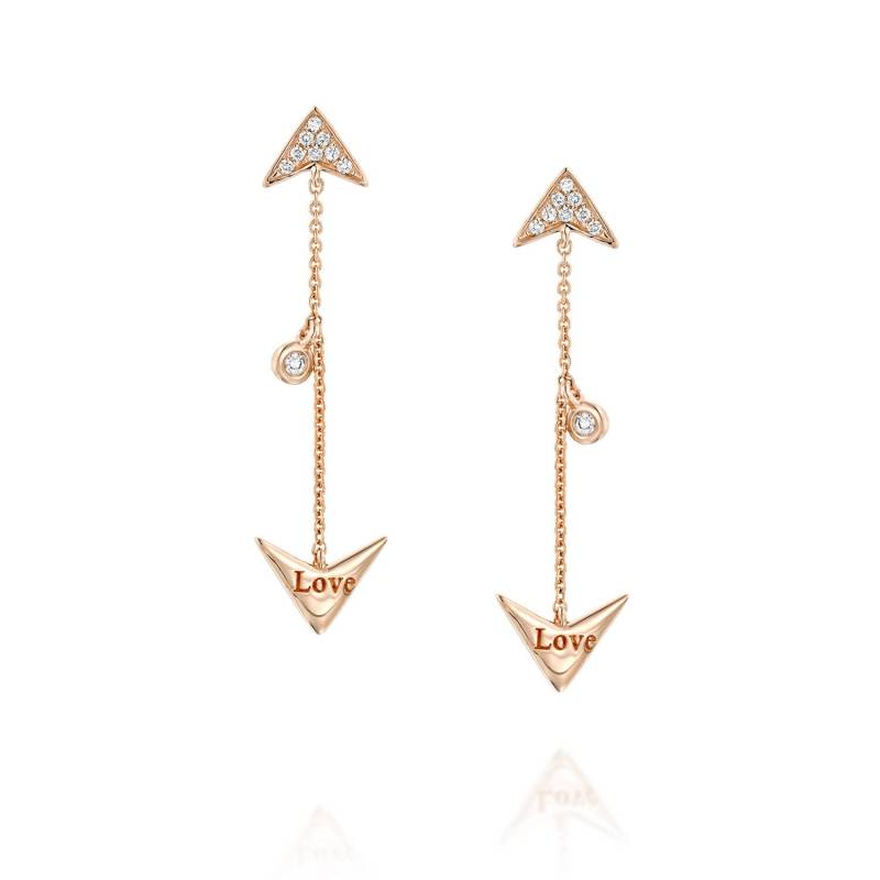 Chevron Tropfen Diamant Ohrringe von GaliWarshai