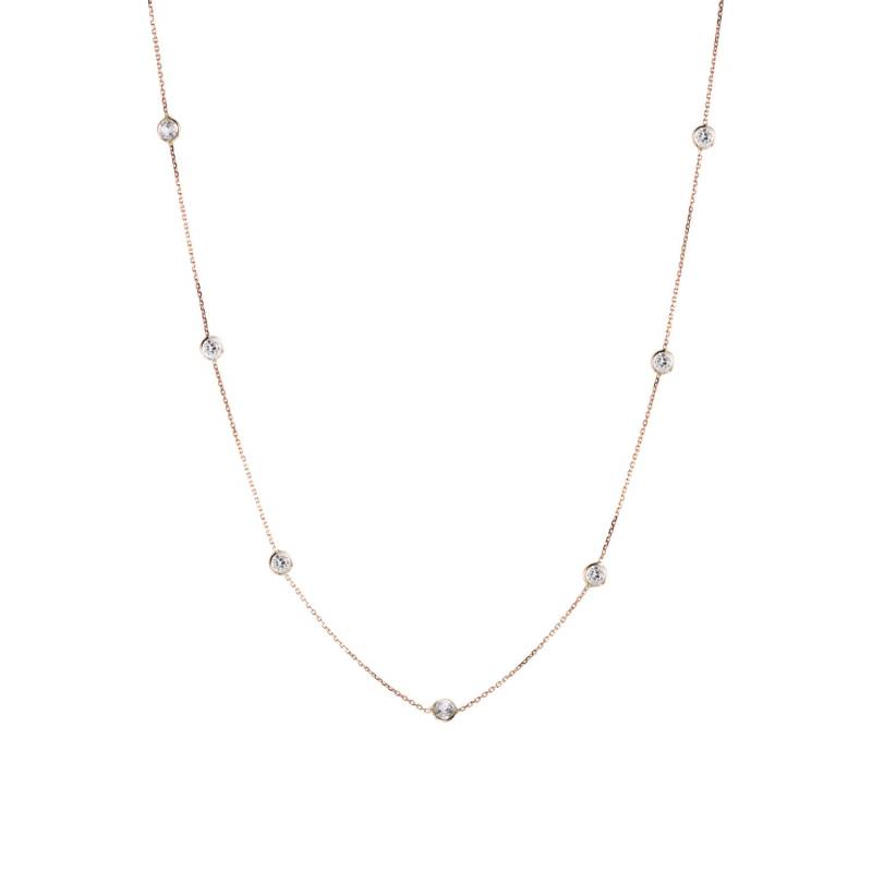 Diamant Rohware Halskette, Topas Lünette Station Rose Gold Brautschmuck von GaliWarshai