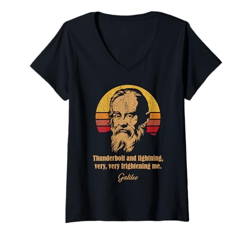 Damen Thunderbolt and Lightning Galileo Wissenschaft Astronomie T-Shirt mit V-Ausschnitt Damen Thunderbolt and Lightning Galileo Wissenschaft Astronomie T-Shirt mit V-Ausschnitt von Galileo Meme Science T Shirt