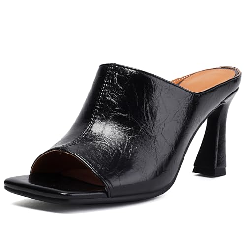 Damen Süß Sommer Mesh Pantoletten Peep Toe Ohne Verschluss Slide Slide Absatz Chunky Backless Sandalen Party Hochzeit Schuhe Heels Black Size 38 Damen Süß Sommer Mesh Pantoletten Peep Toe Ohne Verschluss Slide Slide Absatz Chunky Backless Sandalen Party Hochzeit Schuhe Heels Black Size 38 von Galindopia