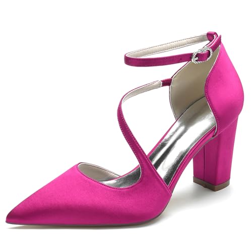 Elegant Hochzeit ScHöhe Höhe Ferse für Damen Knöchelriemchen Dressy Pumps Braut Heels D Orsay Rhinestone Cocktail Party ScHöhe Satin Cherry-Red Size 41 Elegant Hochzeit ScHöhe Höhe Ferse für Damen Knöchelriemchen Dressy Pumps Braut Heels D Orsay Rhinestone Cocktail Party ScHöhe Satin Cherry-Red Size 41 von Galindopia
