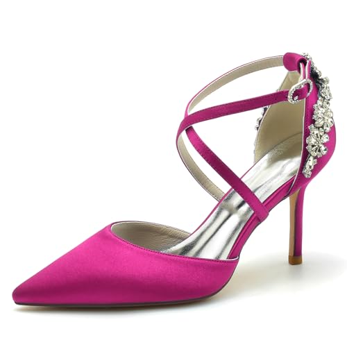 Elegant Rhinestone Hochzeit ScHöhe Criss Cross Stiletto für Damen Knöchelriemchen Braut Heels Dressy Pumps D Orsay Cocktail Party ScHöhe Satin Cherry-Red Size 42 Elegant Rhinestone Hochzeit ScHöhe Criss Cross Stiletto für Damen Knöchelriemchen Braut Heels Dressy Pumps D Orsay Cocktail Party ScHöhe Satin Cherry-Red Size 42 von Galindopia