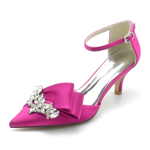 Elegant Rhinestone Hochzeit ScHöhe Kitten Heel für Damen Knöchelriemchen Braut Heels Dressy Pumps Ruffles Bow Cocktail Party ScHöhe Satin Cherry-Red Size 37 Elegant Rhinestone Hochzeit ScHöhe Kitten Heel für Damen Knöchelriemchen Braut Heels Dressy Pumps Ruffles Bow Cocktail Party ScHöhe Satin Cherry-Red Size 37 von Galindopia