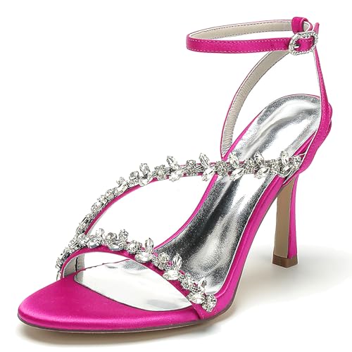 Elegant Rhinestone Strap Hochzeit Sandalen Stiletto für Damen Knöchelriemchen Braut Heels Dressy Open Toe Cocktail Party ScHöhe Satin Cherry-Red Size 43 Elegant Rhinestone Strap Hochzeit Sandalen Stiletto für Damen Knöchelriemchen Braut Heels Dressy Open Toe Cocktail Party ScHöhe Satin Cherry-Red Size 43 von Galindopia