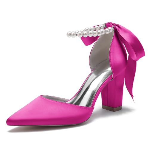 Elegant Ribbon Bow Pearl Hochzeit ScHöhe Höhe Ferse für Damen D Orsay Dressy Pumps Knöchelriemchen Braut Heels Cocktail Party ScHöhe Satin Burgundy Size 36 Elegant Ribbon Bow Pearl Hochzeit ScHöhe Höhe Ferse für Damen D Orsay Dressy Pumps Knöchelriemchen Braut Heels Cocktail Party ScHöhe Satin Burgundy Size 36 von Galindopia