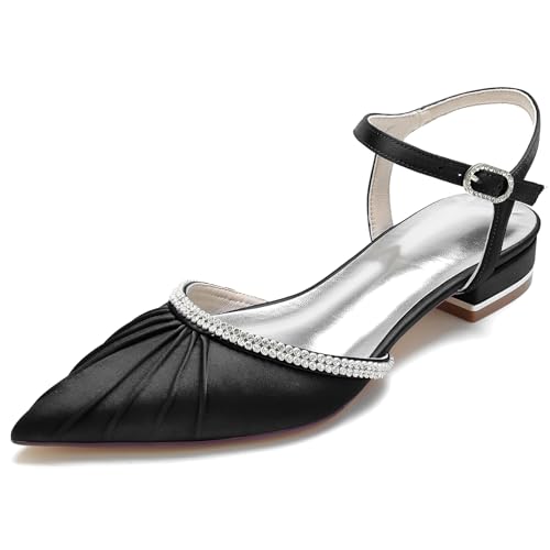 Elegant Satin Hochzeit ScHöhe Rhinestone Flach Pumps Gemütlich D Orsay Ruffles Pointed Toe Knöchelriemchen Damen Dressy Party ScHöhe Black Size 43 Elegant Satin Hochzeit ScHöhe Rhinestone Flach Pumps Gemütlich D Orsay Ruffles Pointed Toe Knöchelriemchen Damen Dressy Party ScHöhe Black Size 43 von Galindopia