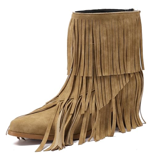 Galindopia DaHerren Chic Ugly Cowgirl Stiefel Ankle High Franse Covered Block High Heel Western Niedrige Stiefel Botas de Vaquero para Mujer Camel Size 39 von Galindopia