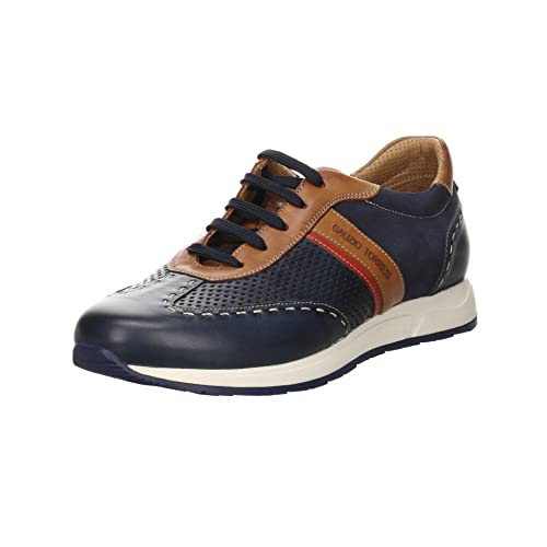 Galizio Torresi Herren Schnürhalbschuhe Halbschuh Glattleder Freizeit Elegant Schuhe Uni Herren Halbschuh blau braun Leder von Galizio Torresi