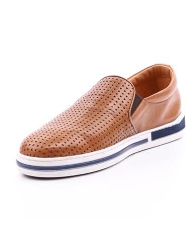 Galizio Torresi Herren Slipper Schuhe Slipper Lederkombination Freizeit Elegant Slip-Ons Gemustert Leder Schuhe Herren von Galizio Torresi